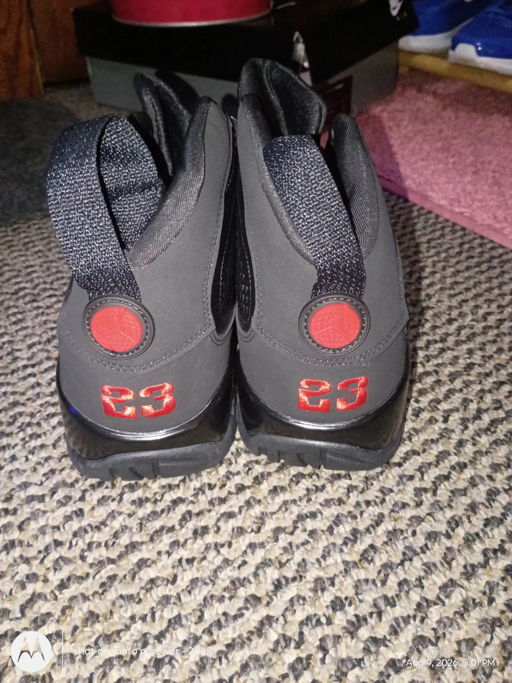 Jordan 9s  Men’s Black Red High-Top Basketball Shoes